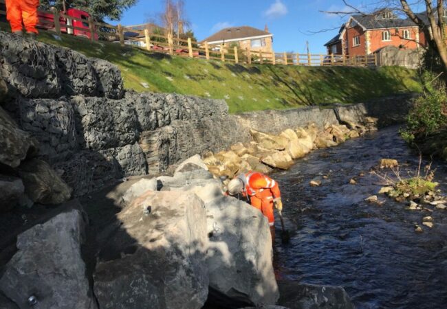 An image of a retaining wall project