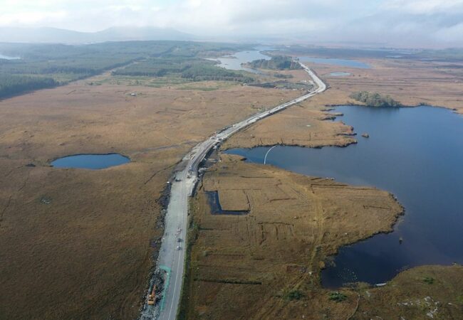 An aerial image of a road