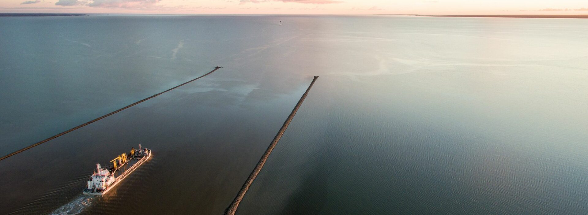 An image of a ship going out to sea