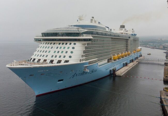 An image of a large boat in Greenock ocean terminal