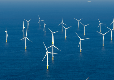 An image of an offshore windfarm