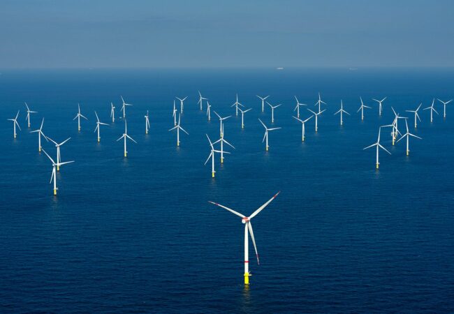 An image of an offshore windfarm