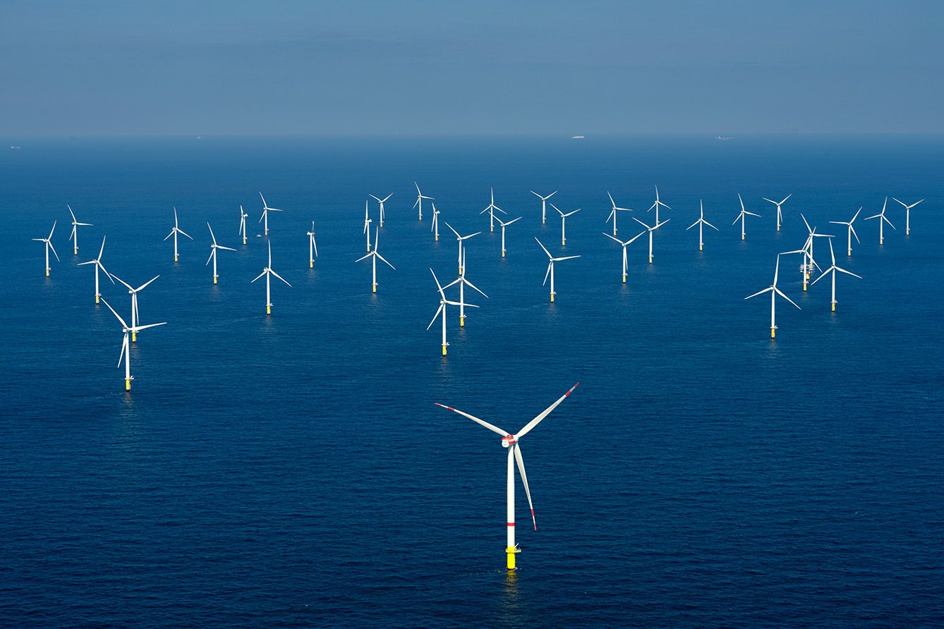 An image of an offshore windfarm