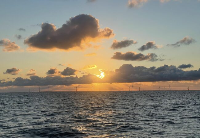 An image of an offshore windfarm