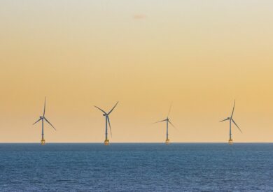An image of an offshore windfarm