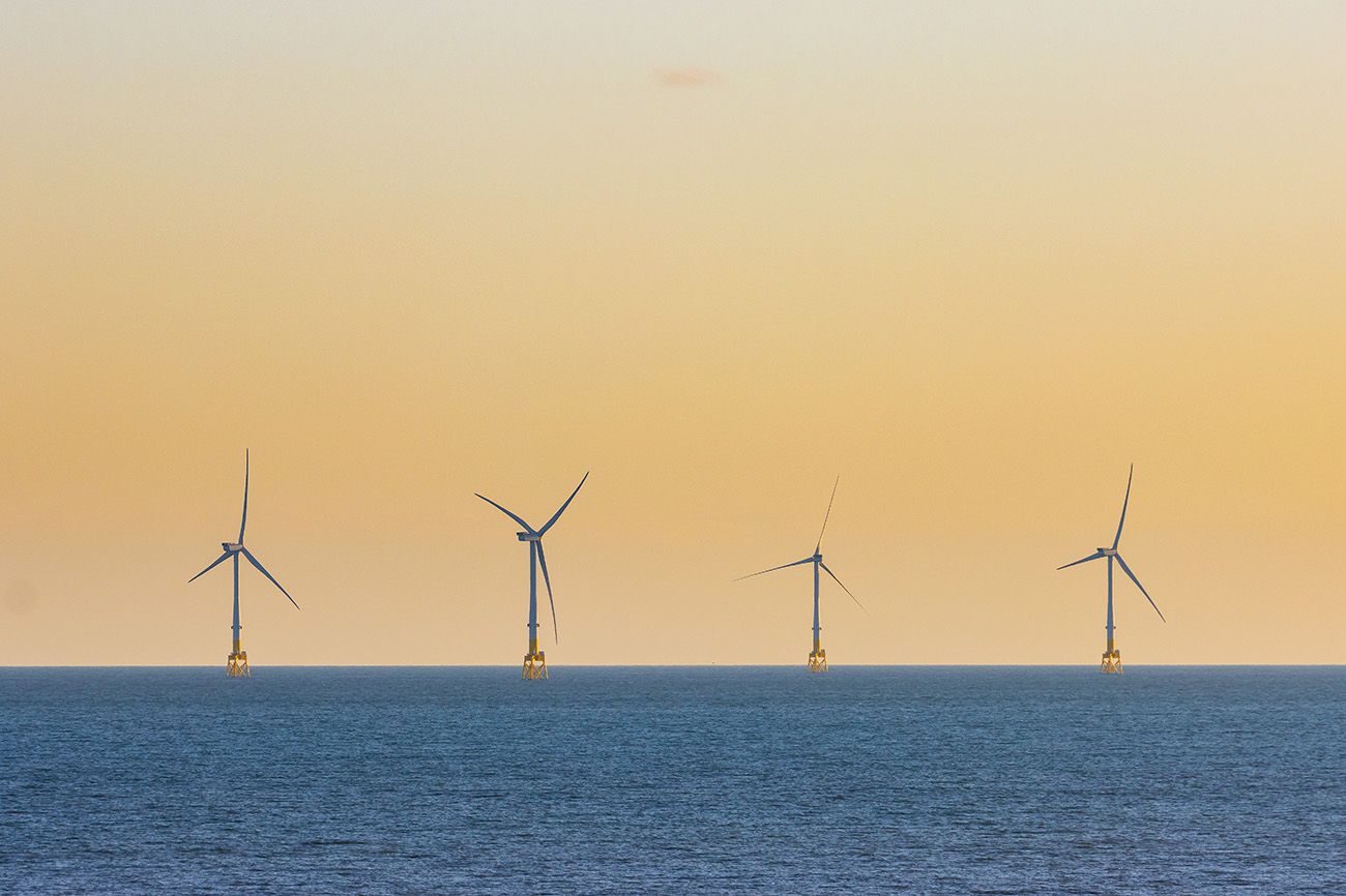 An image of an offshore windfarm