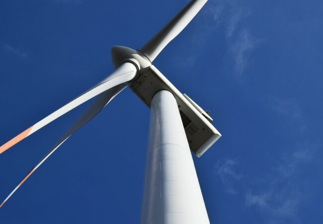 An image of a wind shot from below