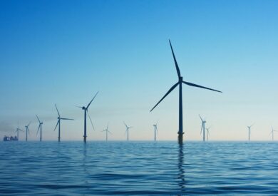 An image of an offshore wind turbine
