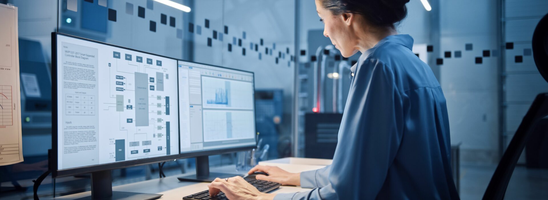 An image of woman at a desk